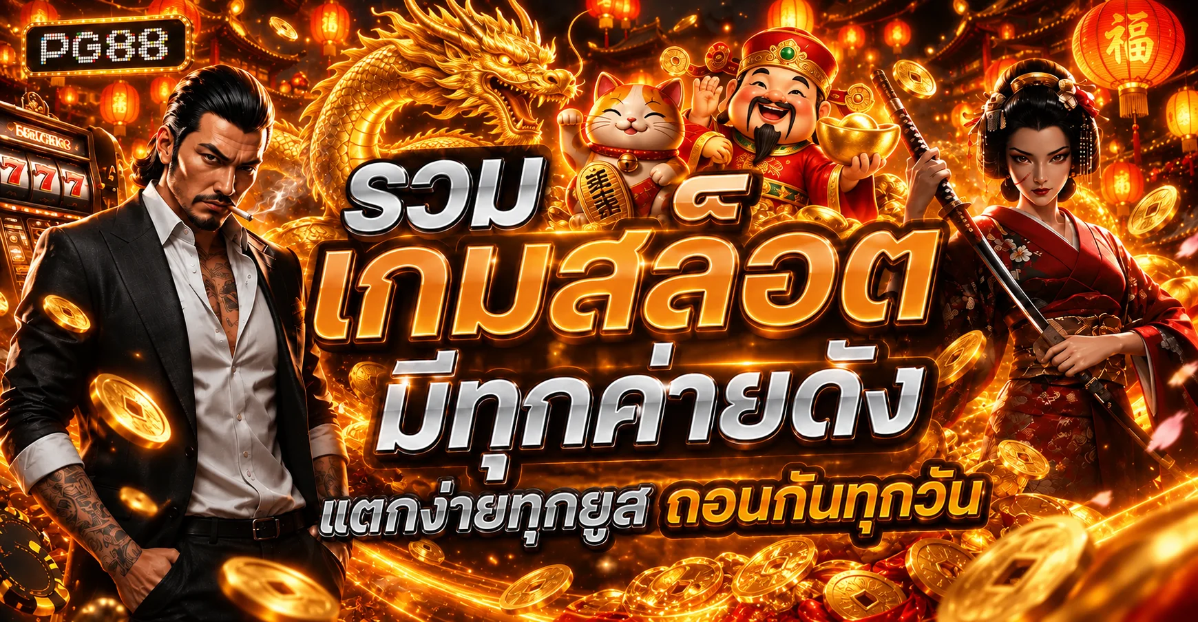 PG88 สล็อต รวมเกมจากหลายค่ายและตัวละครสไตล์เอเชีย